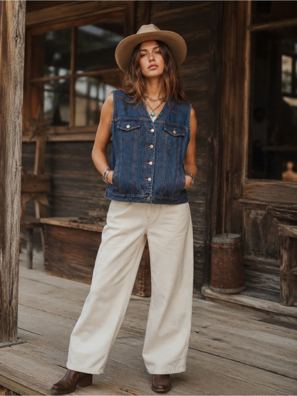 Pendleton Blue XL Denim Wool Blanket Lined Vest Western Ranchwear